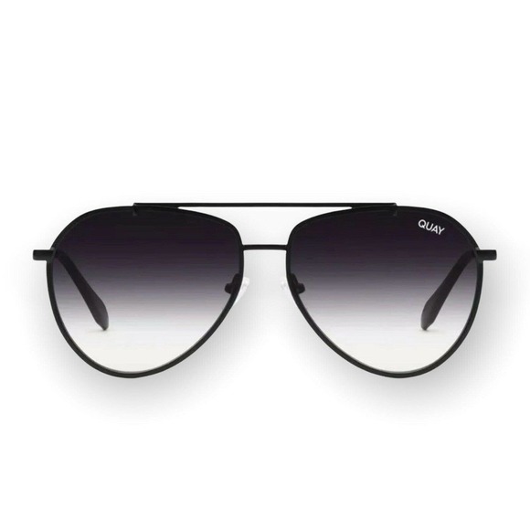 Quay Australia Dirty Habit Sunglasses Oversized Aviators Matte Black Fade main image 7